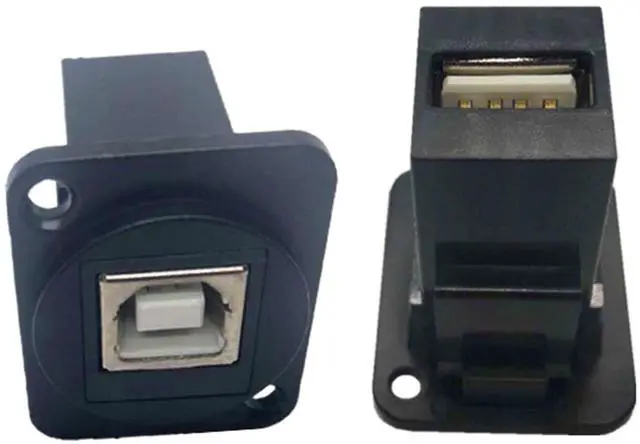 Alt view image 3 of 6 - BUCIER USB 2.0 D Panel Mount Connector USB B to USB A Adapter Solderless Socket Female to Female Converter Data Transfer for Audio Video Optoelectronic Network