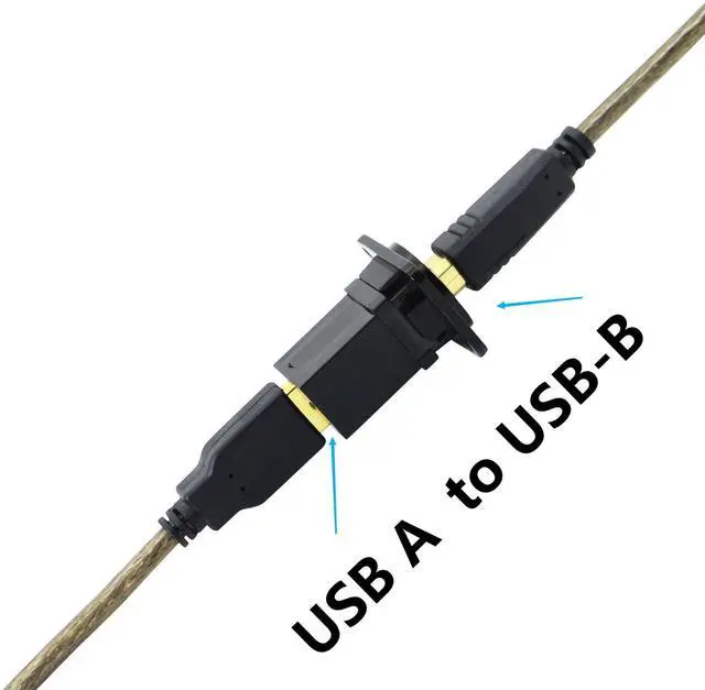 Alt view image 4 of 6 - BUCIER USB 2.0 D Panel Mount Connector USB B to USB A Adapter Solderless Socket Female to Female Converter Data Transfer for Audio Video Optoelectronic Network
