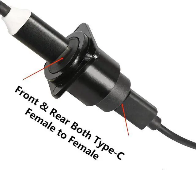 Alt view image 3 of 7 - BUCIER D Type Panel Mount Adapter Coupler USB Type C 3.1 Female to Female Panel Fixed Pass Through Module Extension Converter Data Transmission for Audio Video Network Equipment