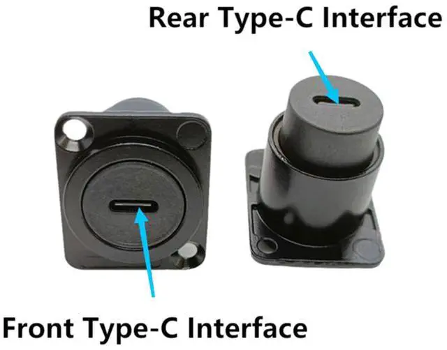 Alt view image 4 of 7 - BUCIER D Type Panel Mount Adapter Coupler USB Type C 3.1 Female to Female Panel Fixed Pass Through Module Extension Converter Data Transmission for Audio Video Network Equipment