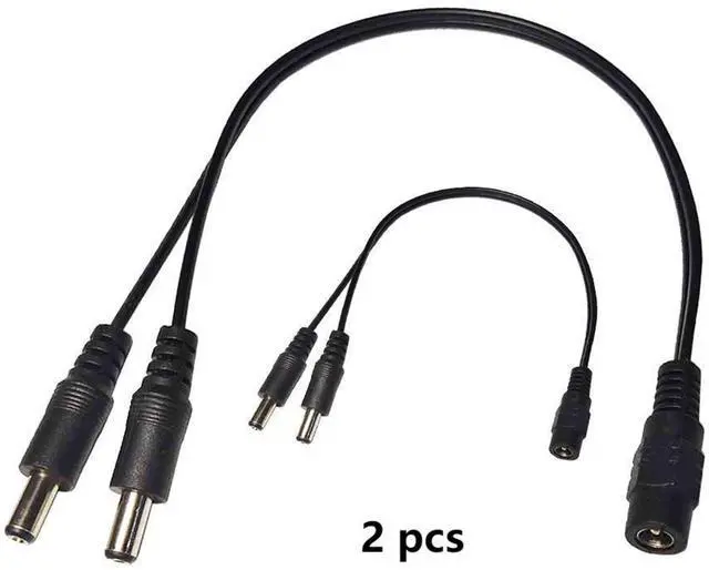 Alt view image 5 of 6 - BUCIER DC Y Splitter Cable 1 Female to 2 Male 5.5mm x 2.1mm DC Power Extension Adapter Cable for Surveillance,Camera,Router 30cm/11.81inch 2pcs