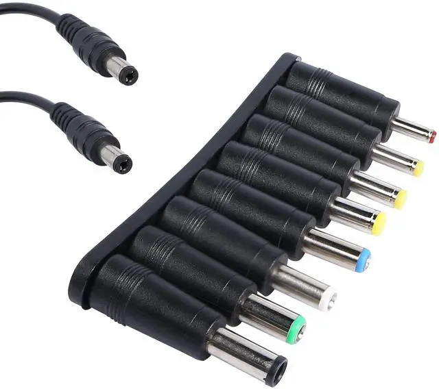 Main image of BUCIER Laptop DC Power Adapter 8-in-1 Universal DC Plug 5.5mm x 2.1mm Female to Male Adapter Connector with DC 5.5 x2.1mm Black Tuning Fork Cable 22cm/8.67 inch