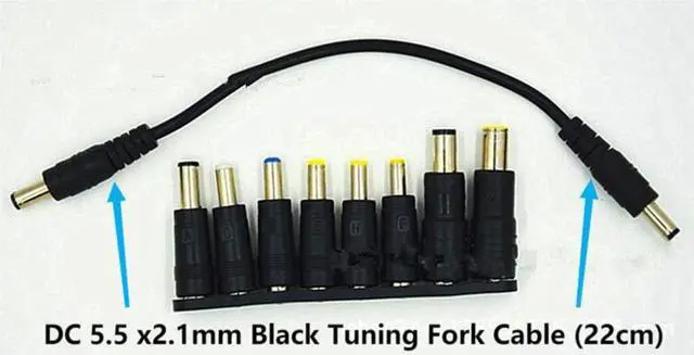 Alt view image 7 of 7 - BUCIER Laptop DC Power Adapter 8-in-1 Universal DC Plug 5.5mm x 2.1mm Female to Male Adapter Connector with DC 5.5 x2.1mm Black Tuning Fork Cable 22cm/8.67 inch