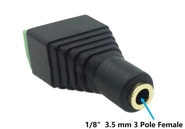 Alt view image 3 of 7 - BUCIER 3.5mm 1/8" 3 Pole Female Jack TRS Stereo Audio Video to 3 Screw Terminal Female Headphone Replacement Solderless AUX Balun Converter Adapter 2-Pack