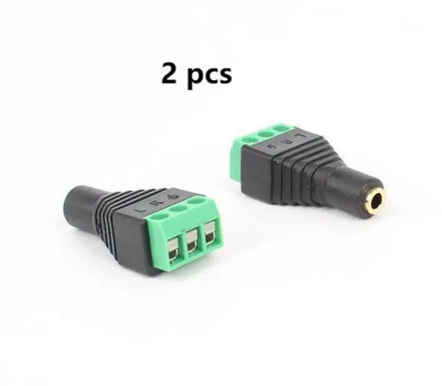 Alt view image 6 of 7 - BUCIER 3.5mm 1/8" 3 Pole Female Jack TRS Stereo Audio Video to 3 Screw Terminal Female Headphone Replacement Solderless AUX Balun Converter Adapter 2-Pack