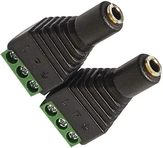 Alt view image 7 of 7 - BUCIER 3.5mm 1/8" 3 Pole Female Jack TRS Stereo Audio Video to 3 Screw Terminal Female Headphone Replacement Solderless AUX Balun Converter Adapter 2-Pack