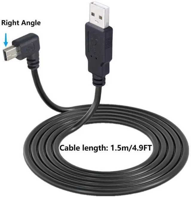 Alt view image 6 of 6 - BUCIER 90 Degree Mini USB Cable Angle Mini 5pin USB B Male to USB 2.0 Male Data Sync Charging Extension Cable for GPS Dash Cam Black Right Angle 4.9FT