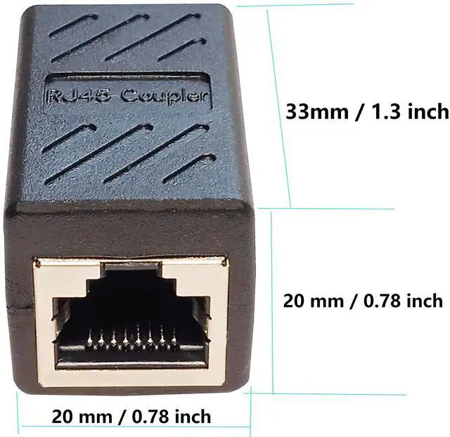 Alt view image 6 of 7 - BUCIER RJ45 in-Line Coupler Adapter Female to Female Ethernet Cable Extender 8-Pin Modular Network Connector for Cat7 Cat6 Cat5e Cat5 Ethernet Cable 2pcs