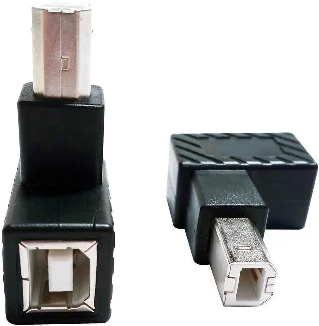 Main image of BUCIER 90 Degree USB 2.0 Type B Printer Adapter,USB 2.0 B Male to Type B Female Down Angle Print and Data Transfer Extension Connector for Printer Scanner Fax HDD 2 pcs