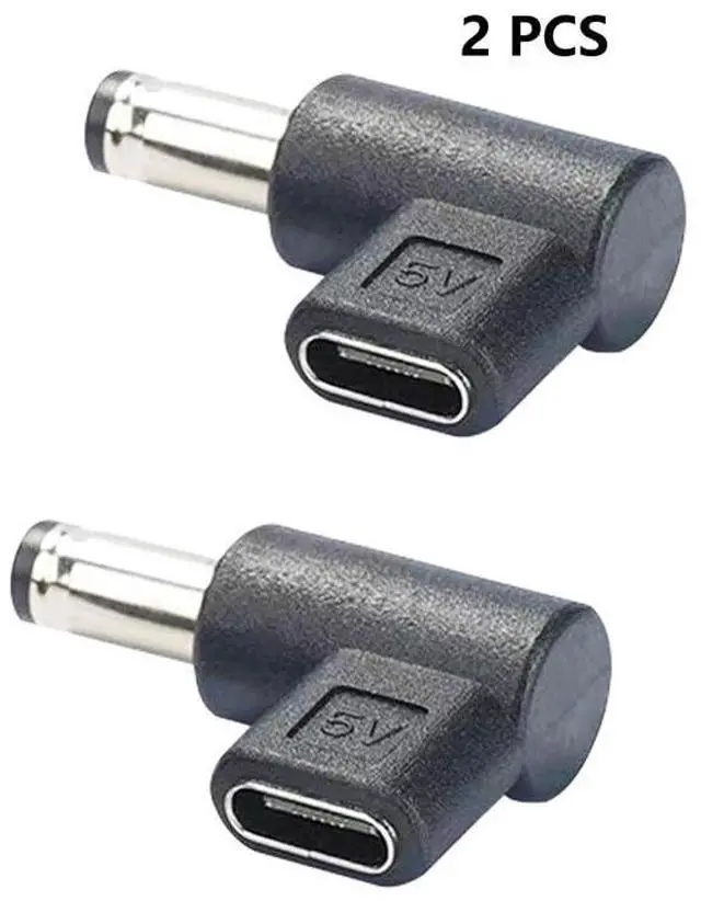 Alt view image 7 of 7 - BUCIER DC5525 to Type-C 90 Degree Adapter DC 5.5mmx2.5mm Male Plug to USB C Female Converter 5V Power Supply Charge Adapter for LED Lamp Projector Sound Camera Router 2pcs