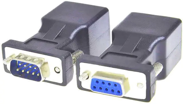 Main image of BUCIER RS232 DB9 to RJ45 Serial Adapter DB9 Male to RJ45 Female Serial Converter and DB9 Female to RJ45 Female Serial Coupler LAN Ethernet Cat5e Cat6 Extender Adapter 2pcs