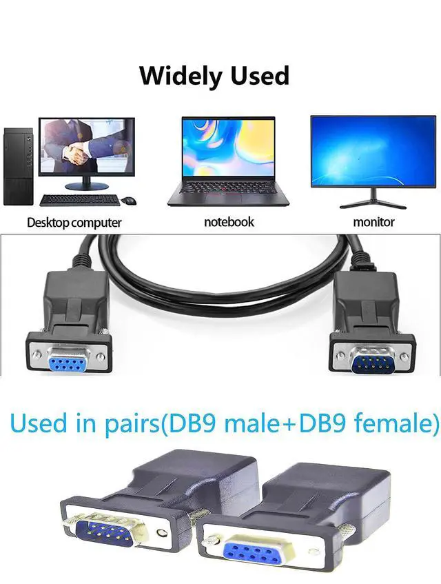 Alt view image 2 of 6 - BUCIER RS232 DB9 to RJ45 Serial Adapter DB9 Male to RJ45 Female Serial Converter and DB9 Female to RJ45 Female Serial Coupler LAN Ethernet Cat5e Cat6 Extender Adapter 2pcs