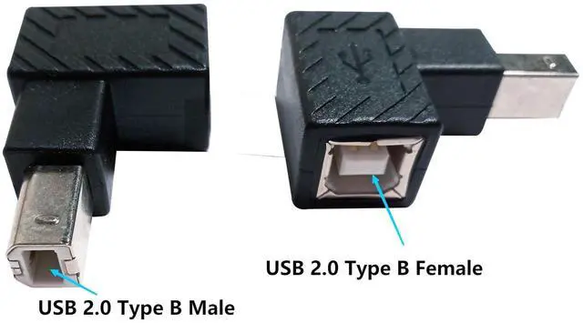 Alt view image 5 of 7 - BUCIER 90 Degree USB 2.0 Type B Printer Adapter,USB 2.0 B Male to Type B Female UP Angle Print and Data Transfer Extension Connector for Printer Scanner Fax HDD 2 pcs