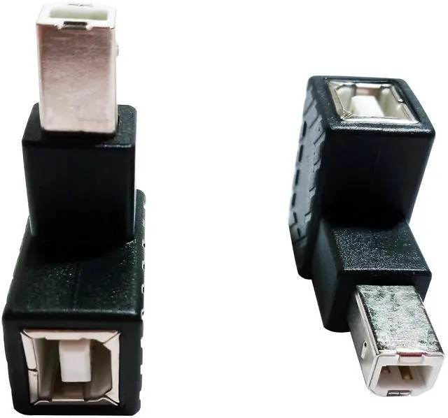 Main image of BUCIER 90 Degree USB 2.0 Type B Printer Adapter,USB 2.0 B Male to Type B Female UP Angle Print and Data Transfer Extension Connector for Printer Scanner Fax HDD 2 pcs