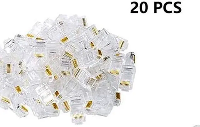 Alt view image 7 of 7 - BUCIER RJ45 Cat 6 Non-Pass Through Network Plug Connector 8P8C Cat 6/6E RJ45 Gold Plated Ends for Stranded UTP Solid Network Cable 20 PCS