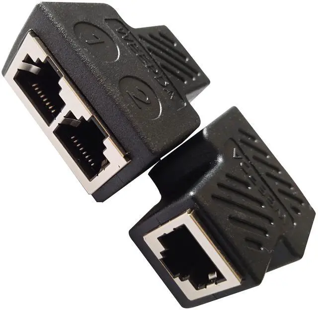 Main image of BUCIER RJ45 Splitter Adapter 1 to 2 Female to 2 Female Ethernet Network 100 Mbps 2-Pack
