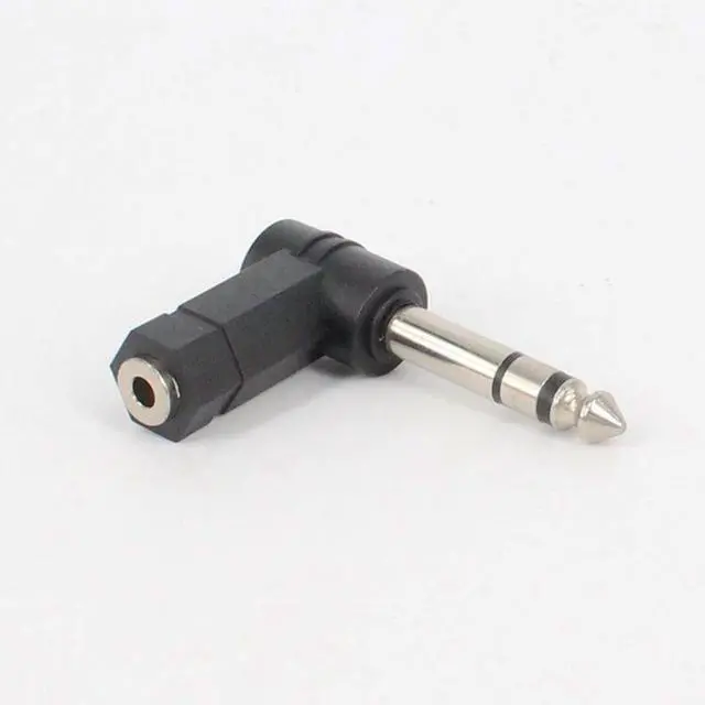 Alt view image 5 of 7 - BUCIER 1/4 Inch TRS to 3.5mm Right Angle Adapter 90 Degree 6.35mm 3 Pole Male to 3.5mm Female Stereo AUX Headphone Audio Right Angle Converter Connector 2 Pcs