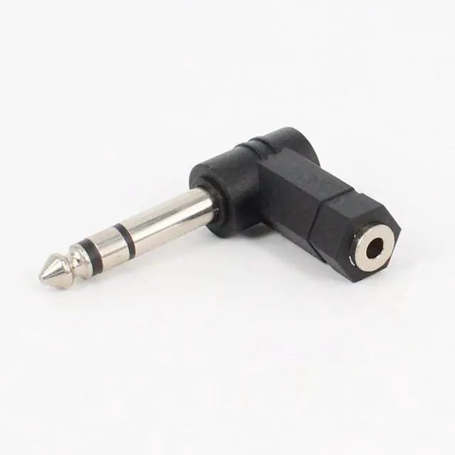 Alt view image 6 of 7 - BUCIER 1/4 Inch TRS to 3.5mm Right Angle Adapter 90 Degree 6.35mm 3 Pole Male to 3.5mm Female Stereo AUX Headphone Audio Right Angle Converter Connector 2 Pcs