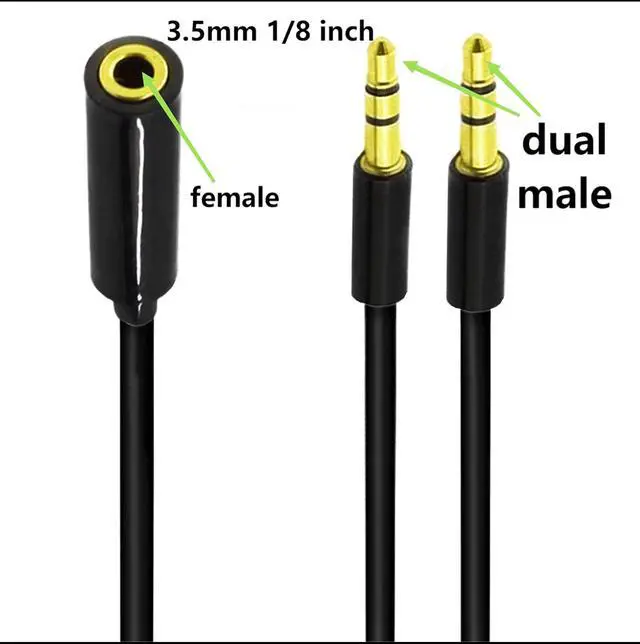 Alt view image 4 of 6 - BUCIER Headphone Audio Splitter 3.5mm Female to 2 Dual Male 3.5mm TRS Y Splitter Cable Gold-Plated Stereo Jack for Smartphone PC Mp3/4 Earphone Speaker 19.68 inch/0.5m