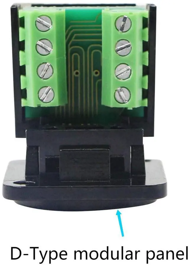 Alt view image 3 of 7 - BUCIER RJ45/8P8C D-Type Panel Mount Ethernet Extender Cat5E Terminal Solderless Network Adapter Keystone Jack Crimping Data Female Connector with Screw