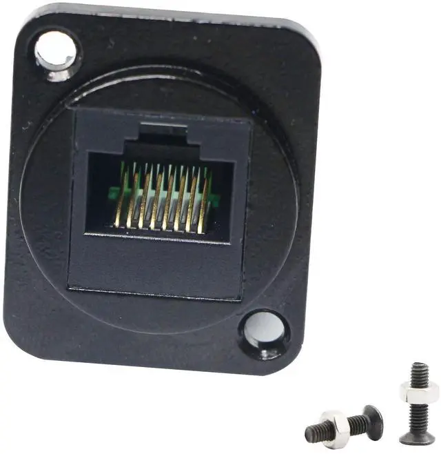 Alt view image 7 of 7 - BUCIER RJ45/8P8C D-Type Panel Mount Ethernet Extender Cat5E Terminal Solderless Network Adapter Keystone Jack Crimping Data Female Connector with Screw