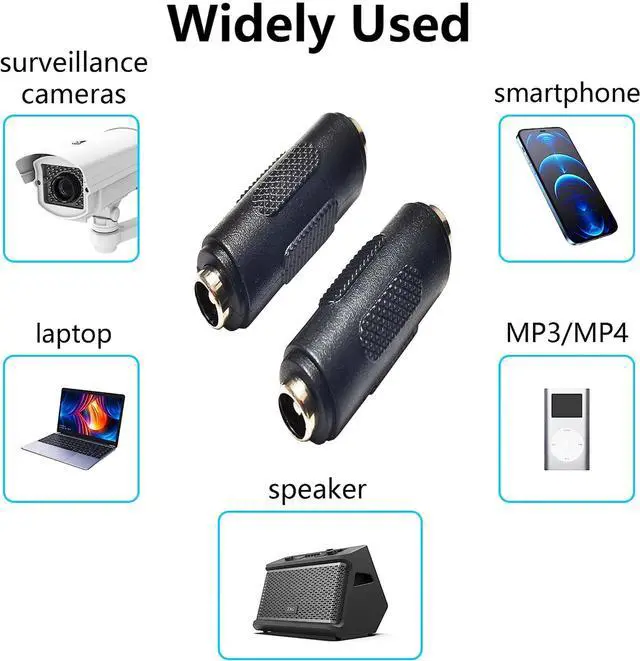 Alt view image 2 of 7 - BUCIER DC 5.5mm x 2.1mm Female to Female Power Jack Connector DC Barrel Charge 2.1mm X 5.5mm Adapter Female Coupler for Led Strip Light Security Camera 2pcs