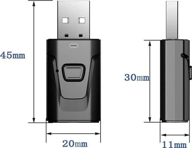 Alt view image 7 of 7 - BUCIER USB BT 5.0 Adapter 4-in-1 Wireless Stereo Audio Transmitter Receiver Adapter with 3.5mm AUX for Car Aux PC TV Speaker Home Audio System