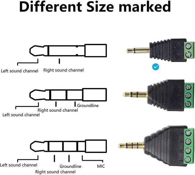 Alt view image 6 of 7 - BUCIER 3.5mm TS Mono Male to 2 Pin Screw Terminal Female 1/8 Inch TS Audio Plug AUX Headphone Solderless Balun Converter Adapter 2 Pack
