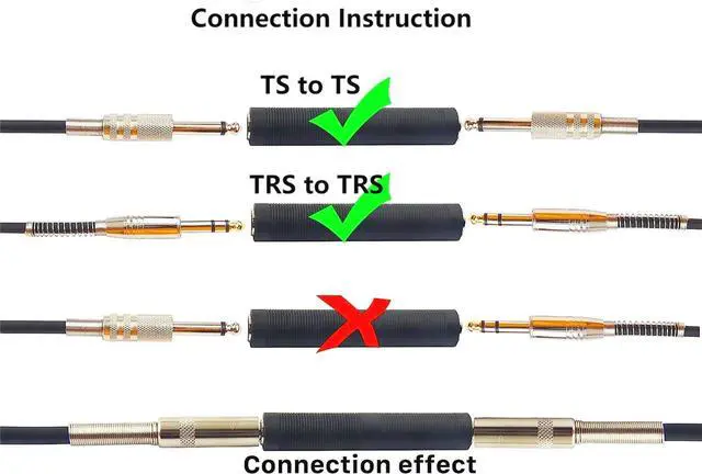 Alt view image 3 of 7 - BUCIER 1/4 Inch TRS TS Coupler 6.35mm Female to Female Audio Adapter 6.35mm TRS Stereo TS Mono Jack Connector Extension for Microphone Guitar Speaker Tuner 2pcs