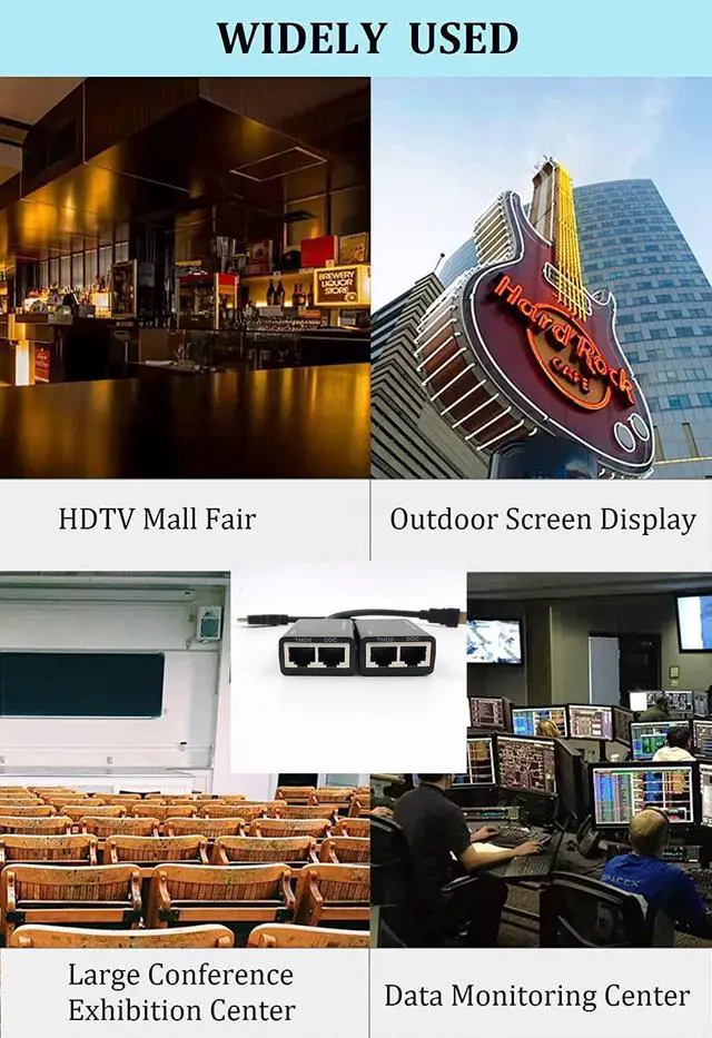 Alt view image 6 of 6 - BUCIER HDMI Extender to RJ45 Over CAT 5e/6 Network LAN Ethernet Cable Adapter Signal Repeater 98ft 1080P HDMI Male to RJ45 Adapter 30M Sender+Receiver,2 Ports