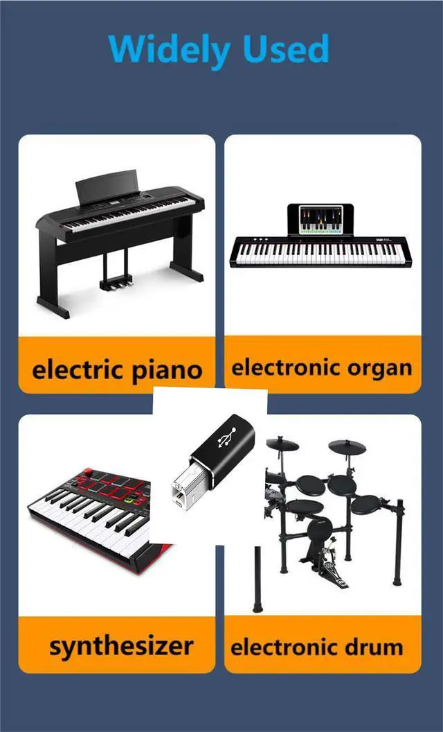 Alt view image 4 of 7 - BUCIER USB C Female to Printer Male USB B Convert Adapter Type C to MIDI Connector for Printer MIDI Electric Piano &Type-C Device/Laptop 2pcs