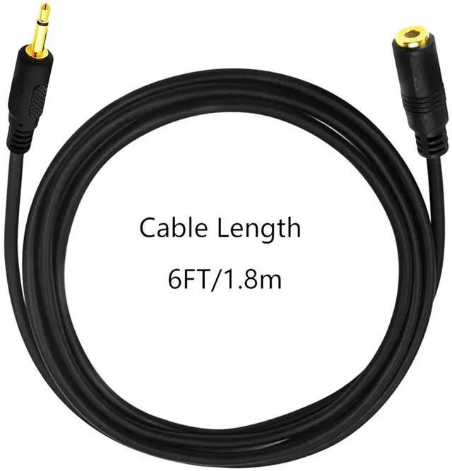 Alt view image 5 of 5 - BUCIER 3.5mm Mono Extension 1/8" TS Mini Monaural Audio Plug Jack Connector IR Infrared Sensor Receiver Extender Male to Female Cable Wire 6FT/1.8m Black