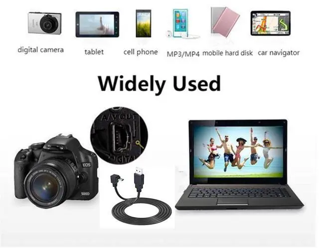 Alt view image 2 of 6 - BUCIER 90 Degree Mini USB Cable Angle Mini 5pin USB B Male to USB 2.0 Male Data Sync Charging Extension Cable for GPS Dash Cam Black Up Angle 4.9FT