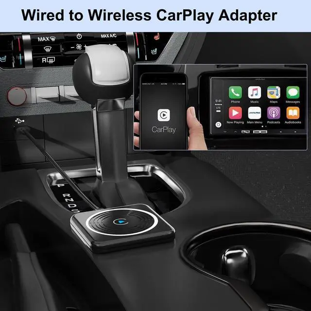 Alt view image 2 of 7 - CarPlay Wireless Adapter, Wireless CarPlay Adapter for iPhone Converts Wired to Wireless CarPlay Dongle, Plug & Play Fit for Factory OEM Wired Apple CarPlay Cars from 2016 & iPhone iOS 10+