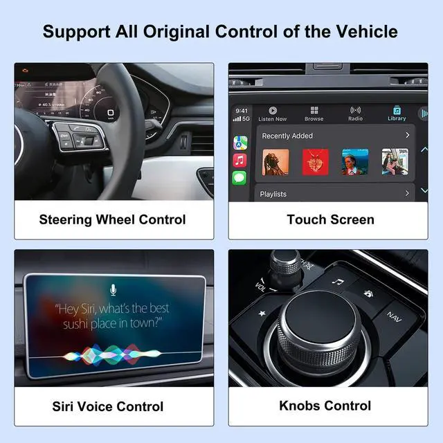 Alt view image 6 of 7 - CarPlay Wireless Adapter, Wireless CarPlay Adapter for iPhone Converts Wired to Wireless CarPlay Dongle, Plug & Play Fit for Factory OEM Wired Apple CarPlay Cars from 2016 & iPhone iOS 10+