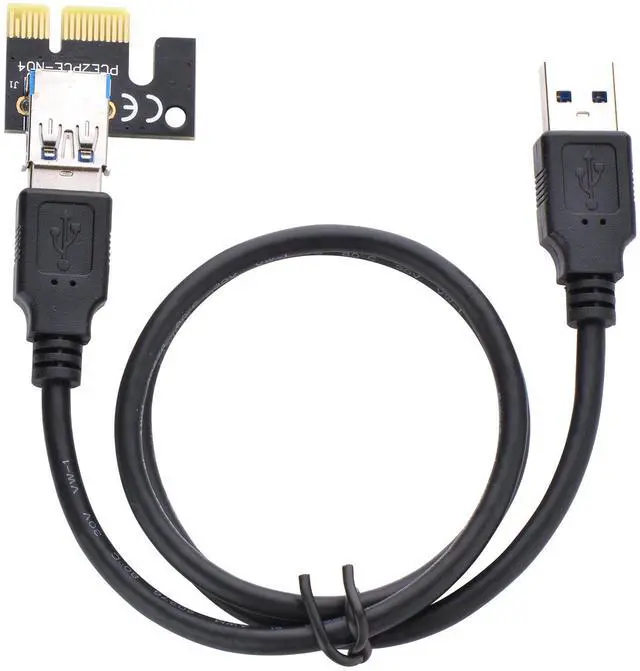 Alt view image 5 of 5 - BUCIER PCI Express 16x to 1x Powered Riser Adapter Card w/60cm USB 3.0 Extension Cable and 4-Pin MOLEX to SATA Power Cable-GPU Riser Extender Cable-Ethereum Mining ETH (6 Pack)
