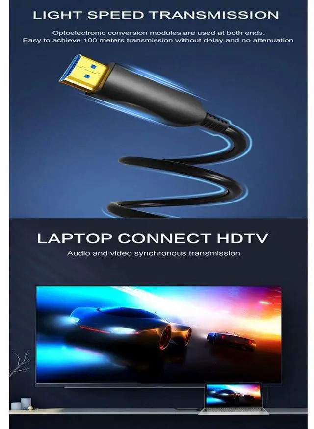 Alt view image 4 of 6 - BUCIER 4K Fiber Optic HDMI Cable 6.5Feet,HDMI 2.0 Cable 18Gbps Supports 4K@60Hz,4:4:4/4:2:2/4:2:0,HDR,Dolby Vision,HDCP2.2,ARC,3D,Slim and Flexible HDMI Fiber Optic Cable (6.5 Feet/2 Meter)