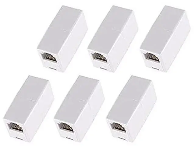 Main image of BUCIER 6 Pack RJ45 Coupler Cat6/Cat5e Ethernet Cable Extender Adapter Female to Female (White) (6 Pack)