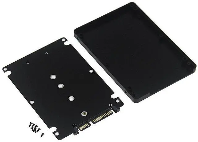 Alt view image 5 of 5 - BUCIER B+M Key Socket 2 M.2 NGFF (SATA) SSD to 2.5" SATA Adapter Card with Case Fast-Black