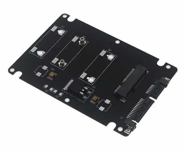 Alt view image 2 of 5 - BUCIER Mini PCI-E mSATA SSD to 2.5" SATA Adapter Card with Case-Black