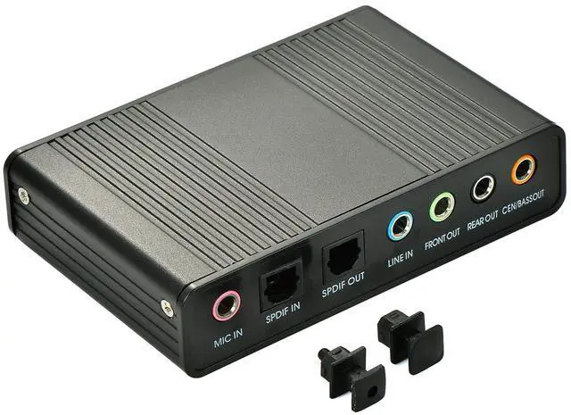 Alt view image 2 of 3 - BUCIER Sound Card, 6 Channel External Sound Card USB 2.0 External 5.1 Surround Sound Optical S/PDIF Audio Sound Card Adapter for PC Laptop Recording Compatible with Windows 10/8/7/ XP