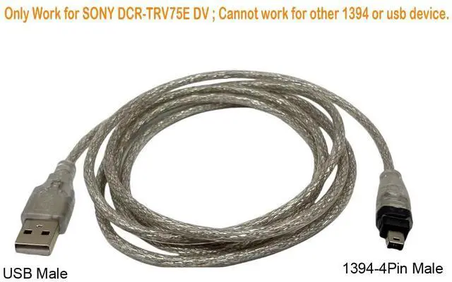 Alt view image 3 of 3 - BUCIER 6 Feet USB Firewire Cable, USB to Firewire IEEE 1394 4Pin iLink Adapter Cord Cable for Sony DCR-TRV75E DV