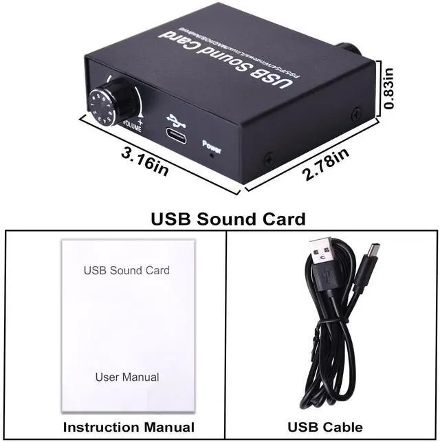 Alt view image 7 of 7 - BUCIER External Sound Card, USB Audio Adapter with Volume Output and Bass Adjustment, Stereo Sound Card with 3.5mm Microphone Port for Windows/Linux/MAC/iOS/Android System, PS5, Laptops, Desktops