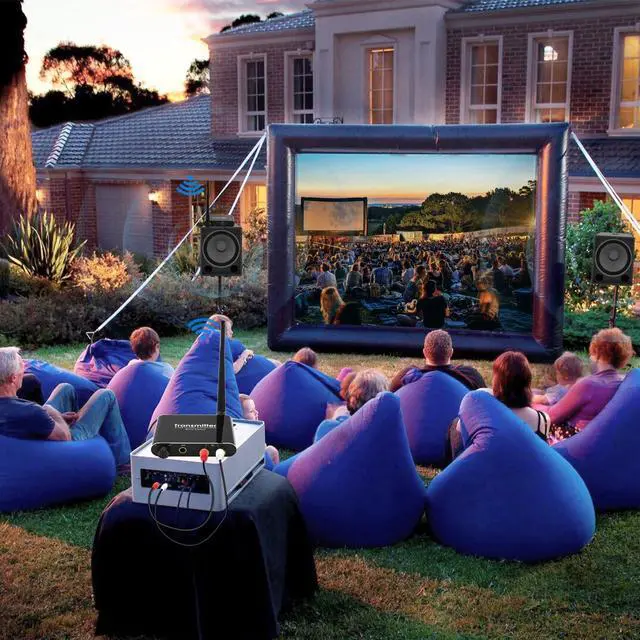 Alt view image 7 of 7 - BUCIER 2.4Ghz Wireless Audio Transmitter Receiver, 160 ft Long Range Low Latency Wireless Audio Adapter with Volume Control for Subwoofer/Powered Speaker/Soundbar, RCA or 3.5mm Jack Input/Output