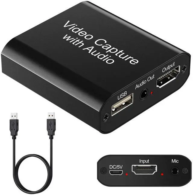 Main image of KEHIPI Audio Video Capture Card with Mic, 4K HDMI Loop-Out & 1080P 60FPS Video Recorder for Gaming/Live Streaming/Broadcasting/Video Conferences, Works with Nintendo Switch/PS4/PS5/Xbox/OBS/Camera/PC