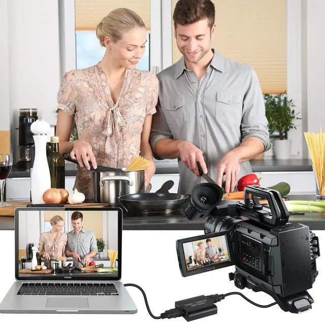 Alt view image 4 of 7 - KEHIPI Audio Video Capture Card with Mic, 4K HDMI Loop-Out & 1080P 60FPS Video Recorder for Gaming/Live Streaming/Broadcasting/Video Conferences, Works with Nintendo Switch/PS4/PS5/Xbox/OBS/Camera/PC