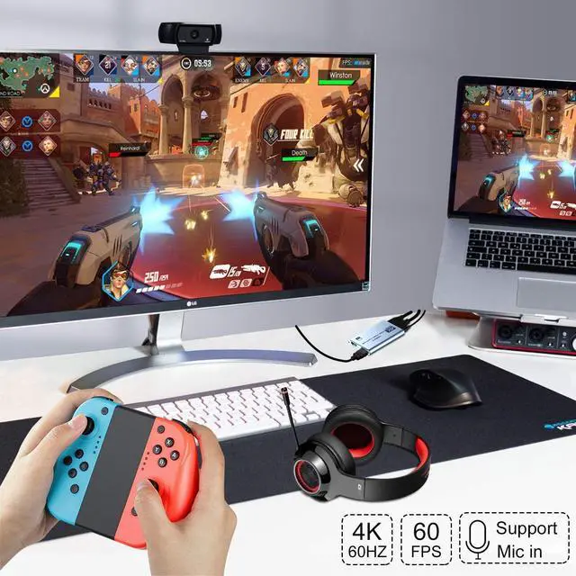 Alt view image 3 of 6 - BUCIER Video Capture Card 4K 1080P 60FPS, USB 3.0 HDMI Video Capture Device, HD Game Capture Card for Streaming, Work with PS4/PS5/Xbox/PC/Mac Windows 10/11