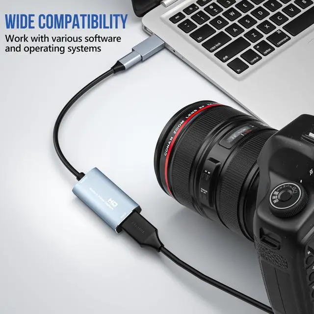 Alt view image 3 of 6 - BUCIER Video Capture Card, 4K USB3.0 HDMI to USB C, 1080P 60FPS Capture Card for Streaming, Gaming, Video Recording Compatible with Windows Mac OS, OBS Zoom(Silver)