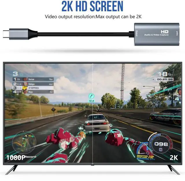Alt view image 4 of 6 - BUCIER Video Capture Card, 4K USB3.0 HDMI to USB C, 1080P 60FPS Capture Card for Streaming, Gaming, Video Recording Compatible with Windows Mac OS, OBS Zoom(Silver)