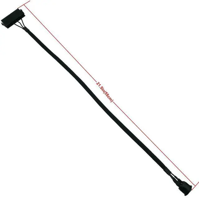 Alt view image 3 of 4 - BUCIER ATX Power Jumper Cable, 24 Pin ATX Red LED Power On/Off Switch Bridge Adapter Braided 21.5-inch(55cm)